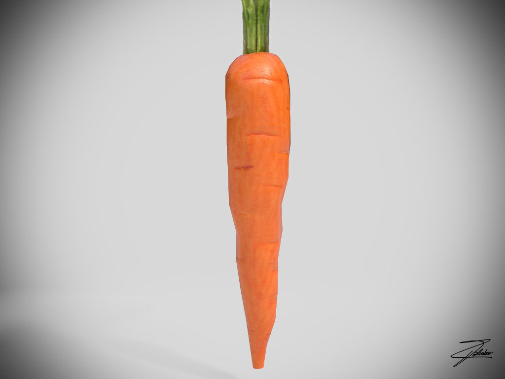 Carrot Low-poly 3D model_1