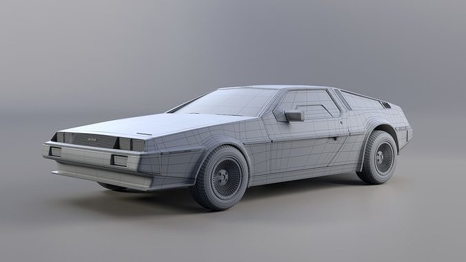 DeLorean DMC-12 Low-poly 3D model
