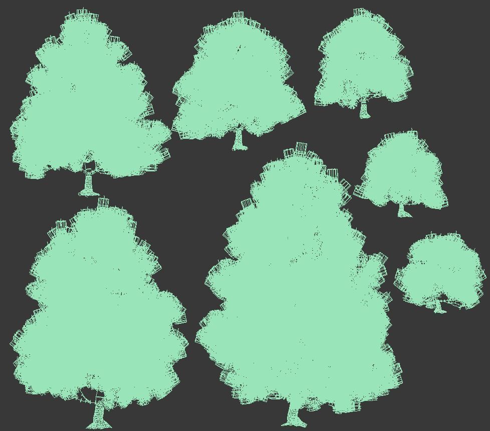 Pinus sylvestris Nr4 H1m-3m V2 Seven tree set 3D model_8