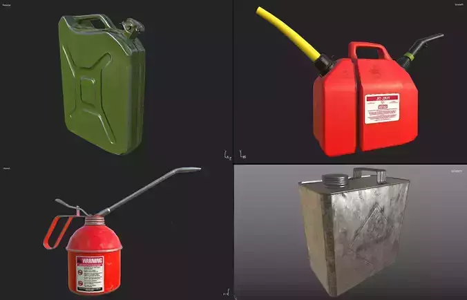 Oil Canisters PBR Pack 3D Model Collection