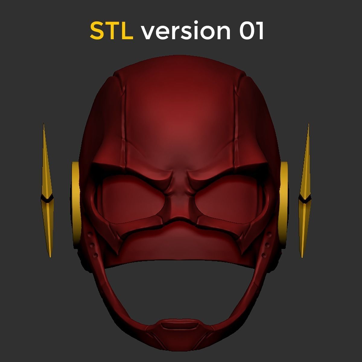 The Flash Helmet Cosplay - Superhero Helmet 3D print model_8