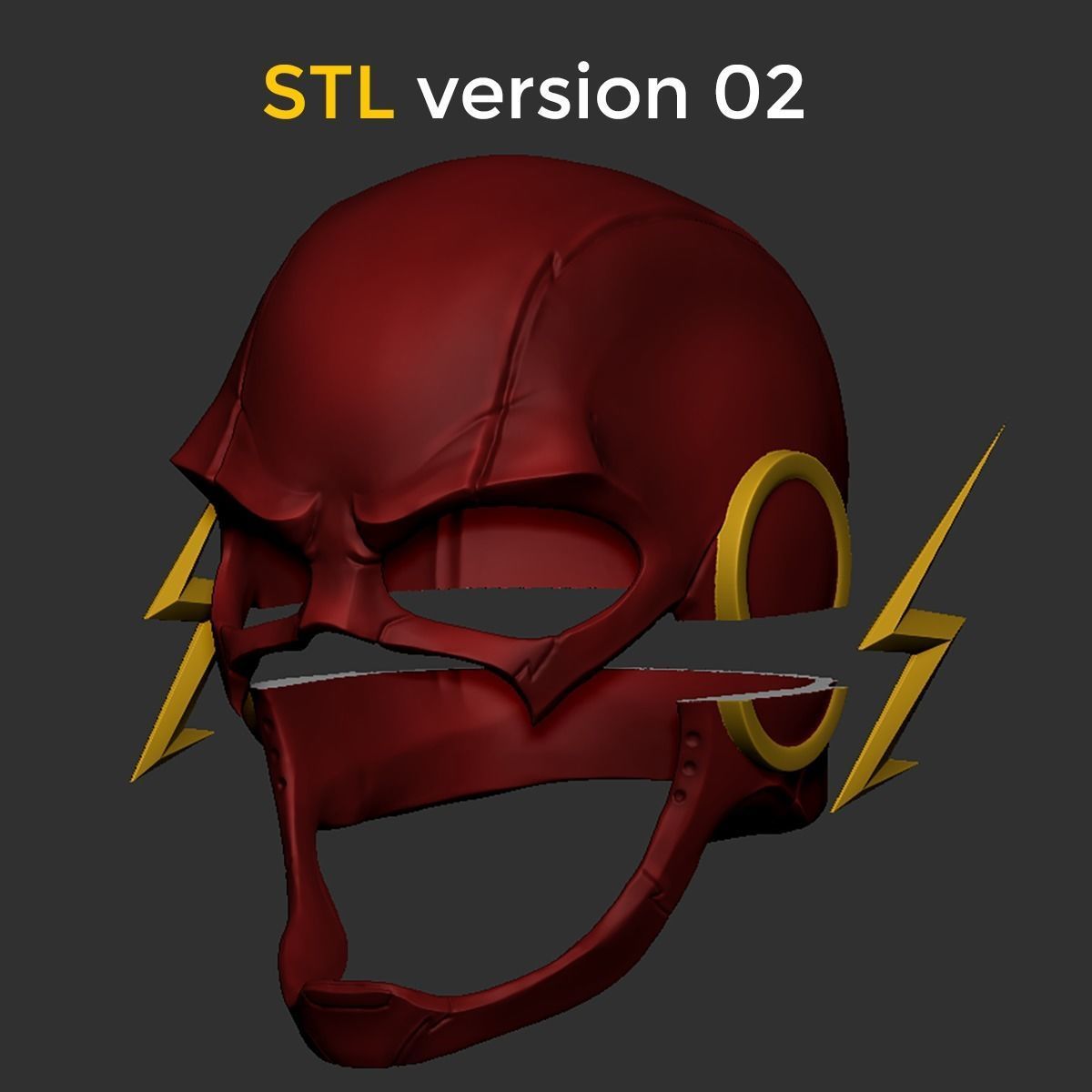 The Flash Helmet Cosplay - Superhero Helmet 3D print model_10