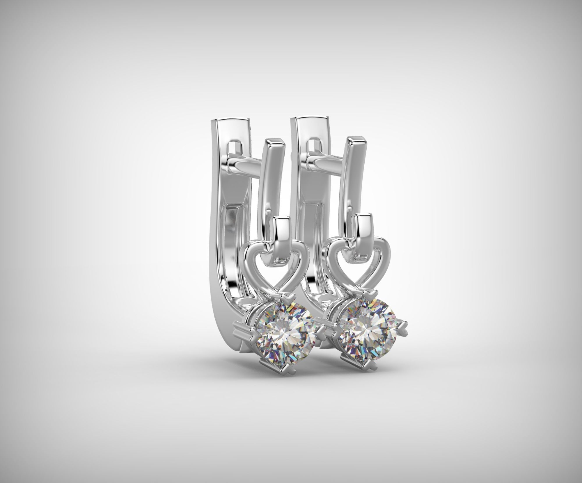 Pack of 13 classic earrings 3D Model Collection_9