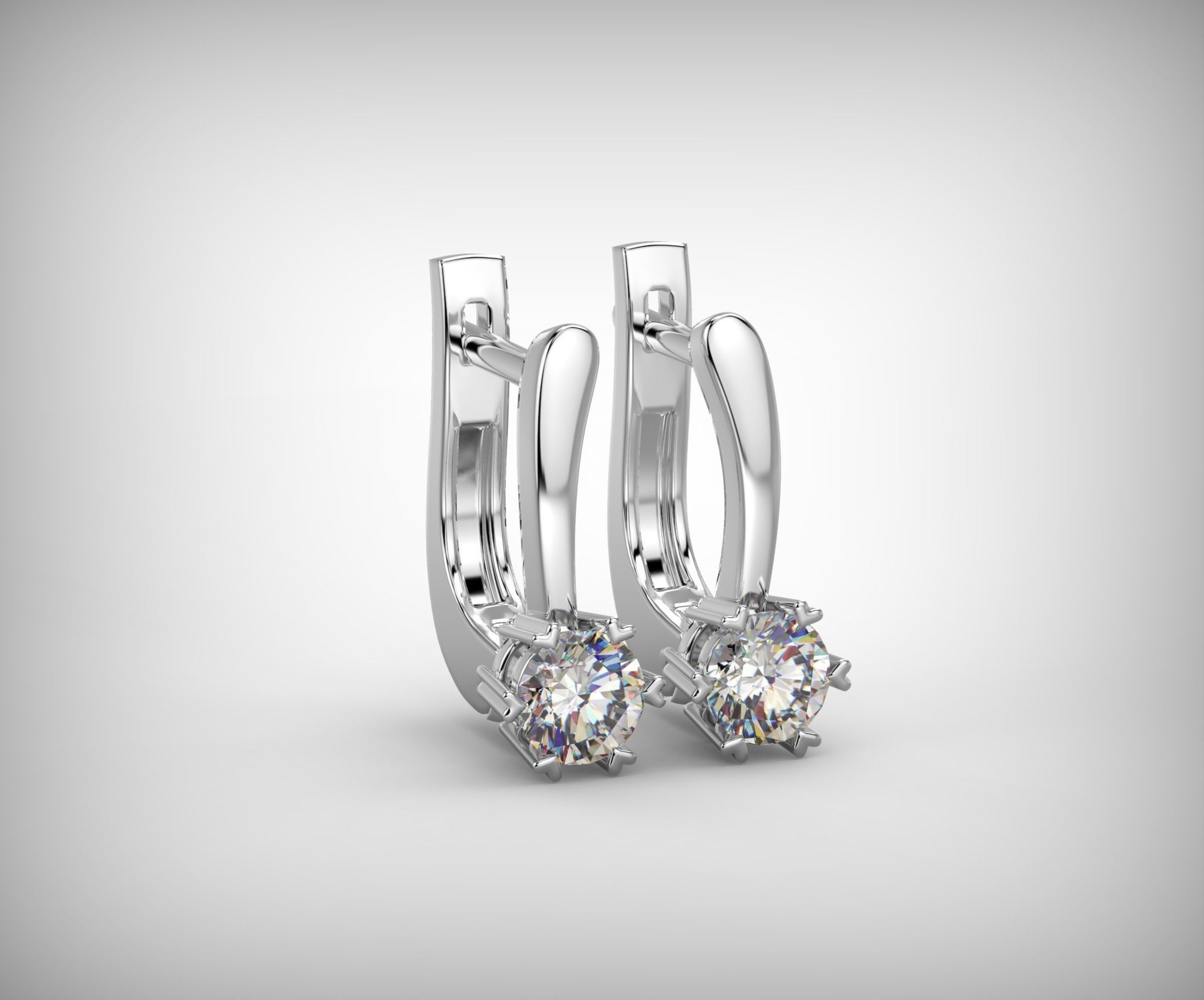 Pack of 13 classic earrings 3D Model Collection_1