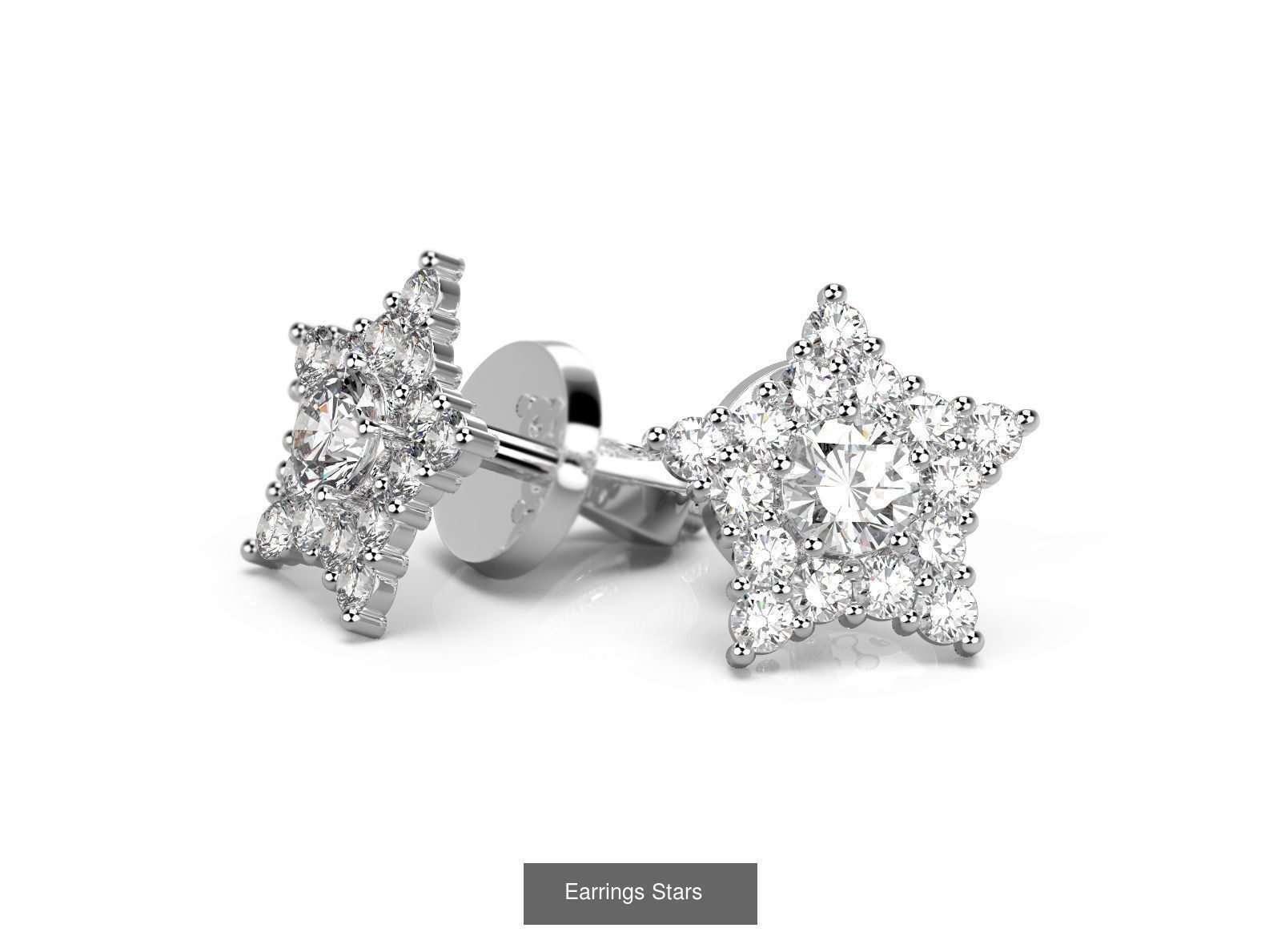 Pack of 13 classic earrings 3D Model Collection_3