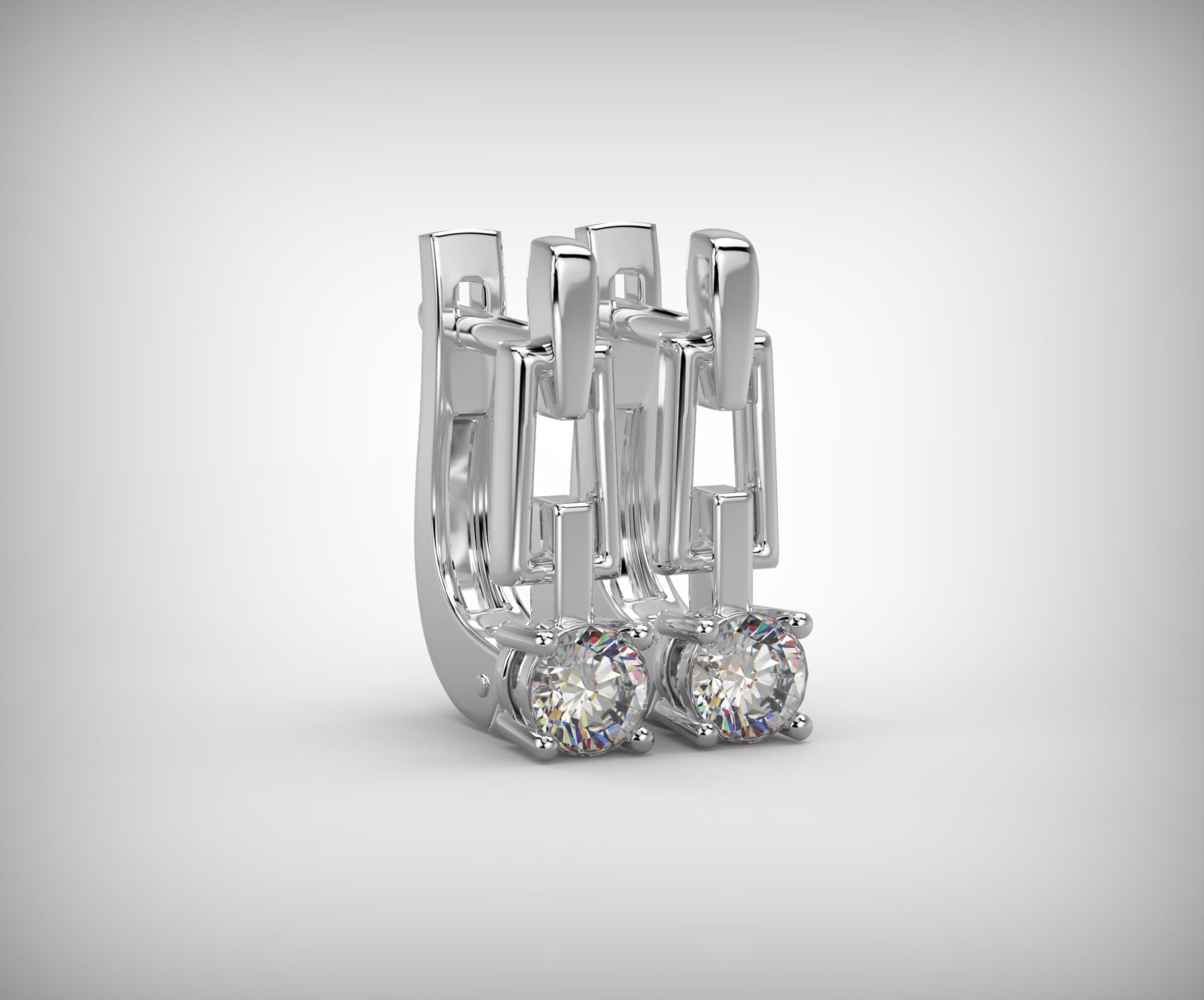 Pack of 13 classic earrings 3D Model Collection_8