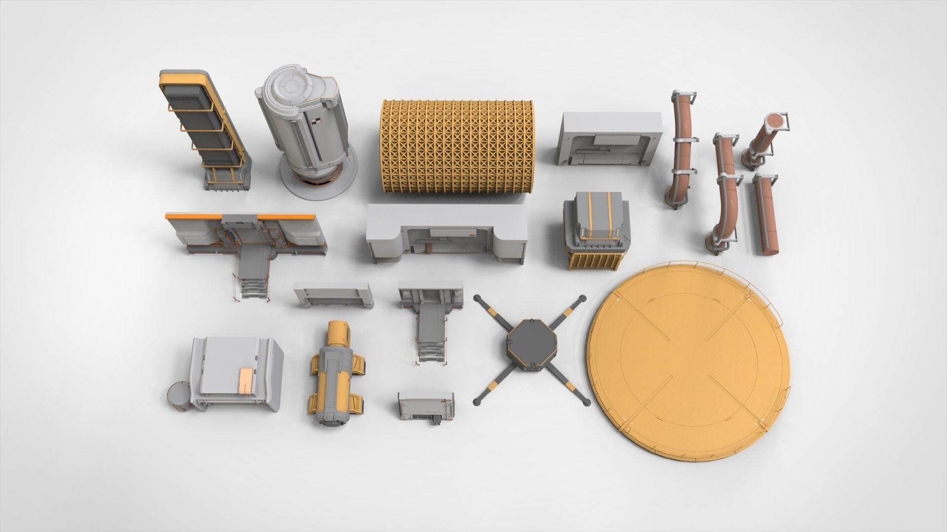 sci-fi Architecture kitbash 26 3D model_2