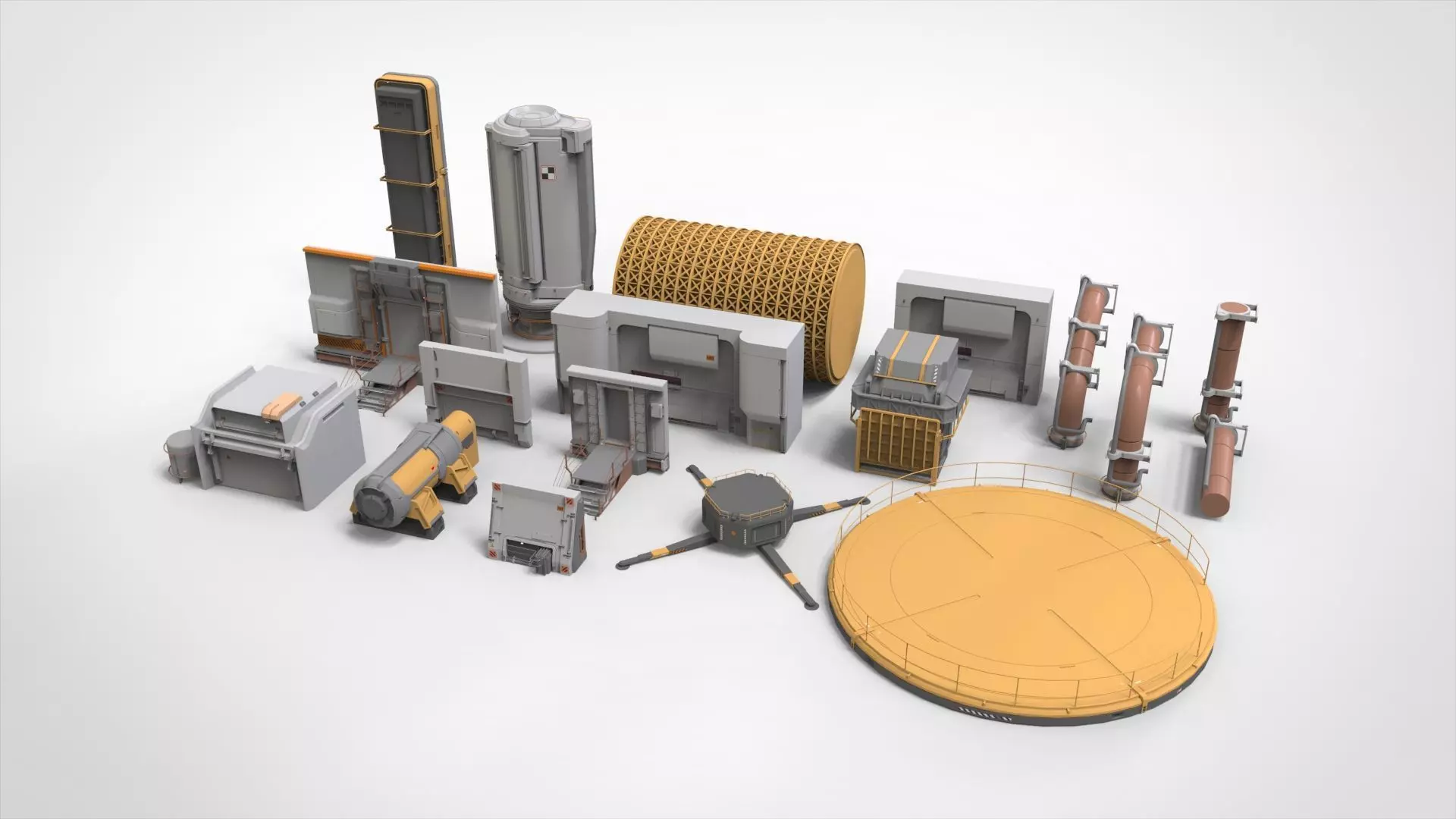 sci-fi Architecture kitbash 26 3D model_0