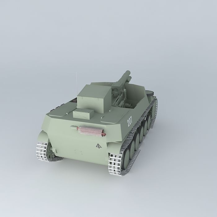 Sturmpanzer SdKfz121 Bison II 3D model_1