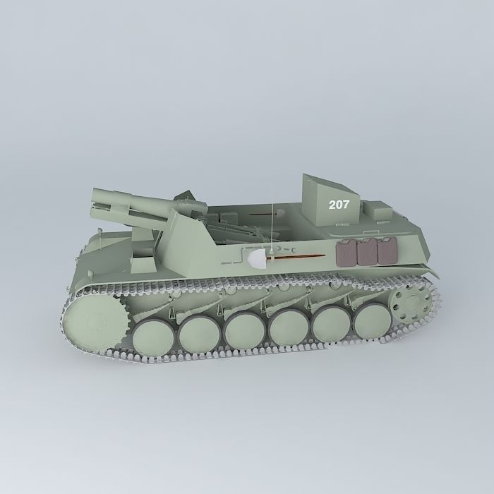 Sturmpanzer SdKfz121 Bison II 3D model_2