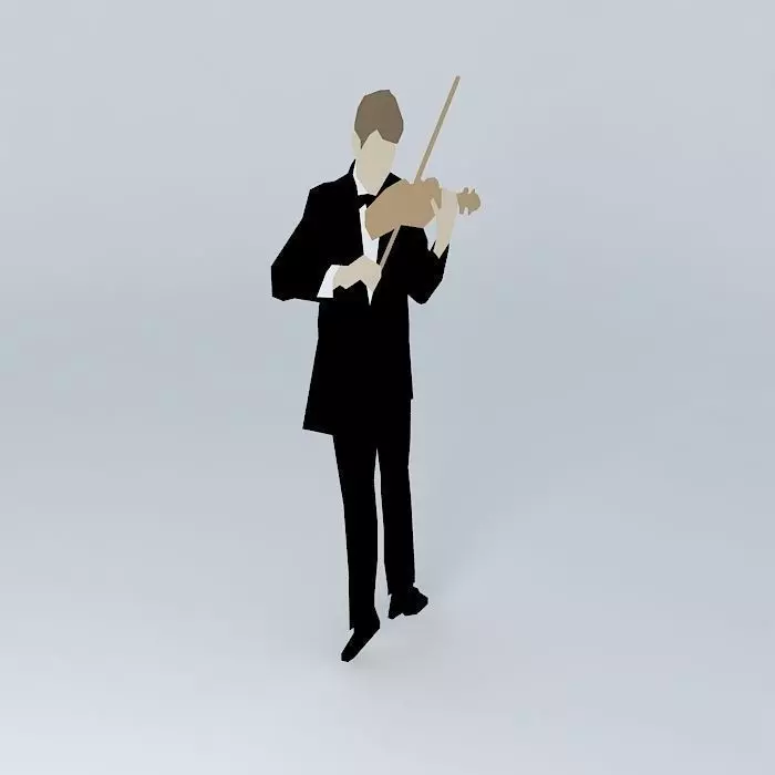 2D music player violin Free 3D model