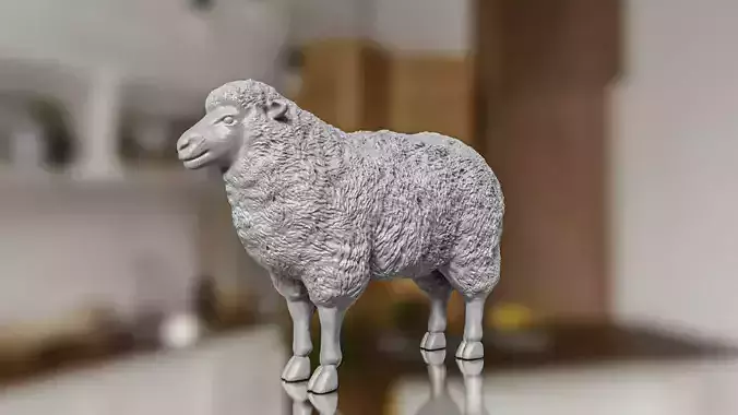 Realistic Fluffy Sheep 3D print model