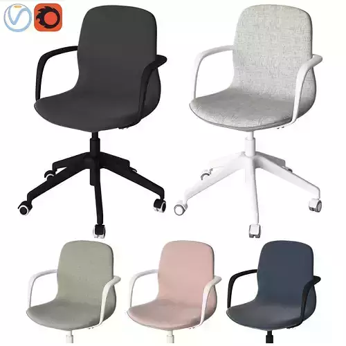 LANGFJALL office chair with castor wheels 3D model