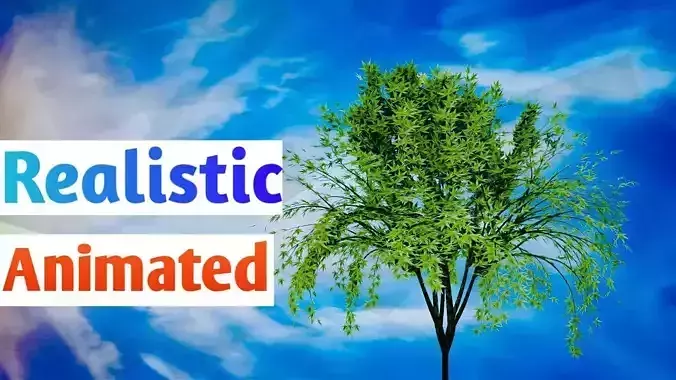 Realistic Tree animated 3D model