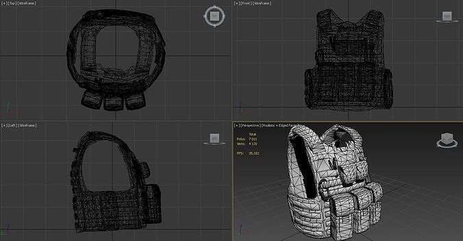 CIRAS Bodyarmor With pouches Low-poly 3D model