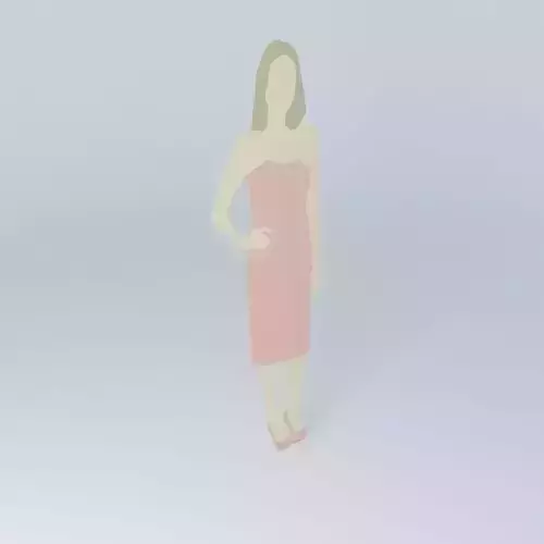 2D woman in pink Free 3D model