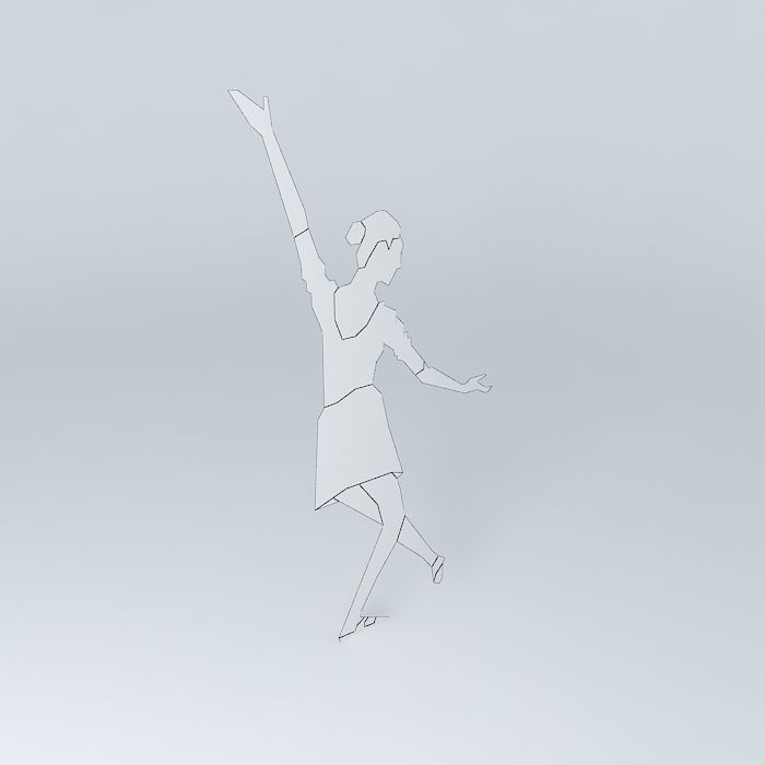 2D Ballet Dancer 1 Free 3D model_3