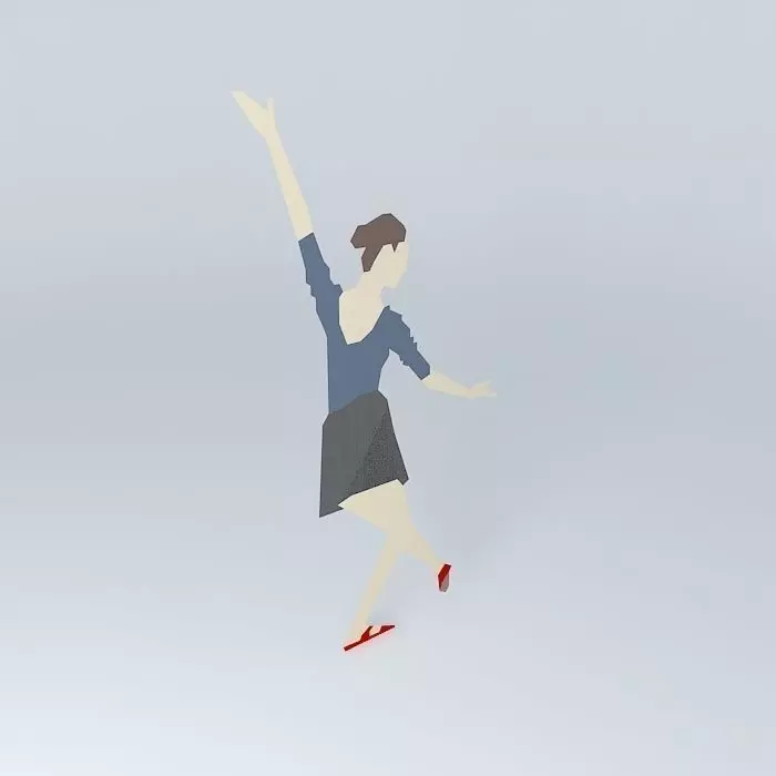 2D Ballet Dancer 1 Free 3D model_0