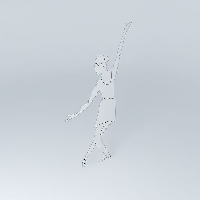 2D Ballet Dancer 1 Free 3D model_4