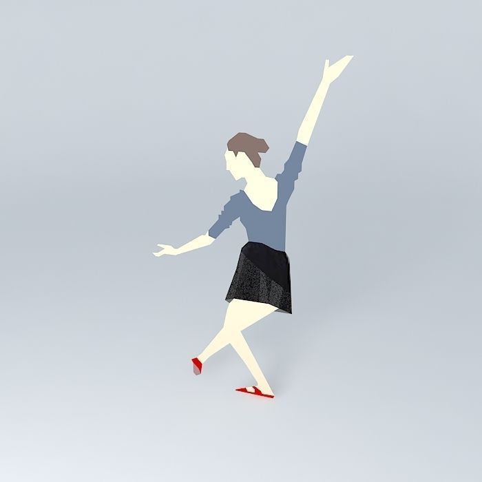2D Ballet Dancer 1 Free 3D model_1