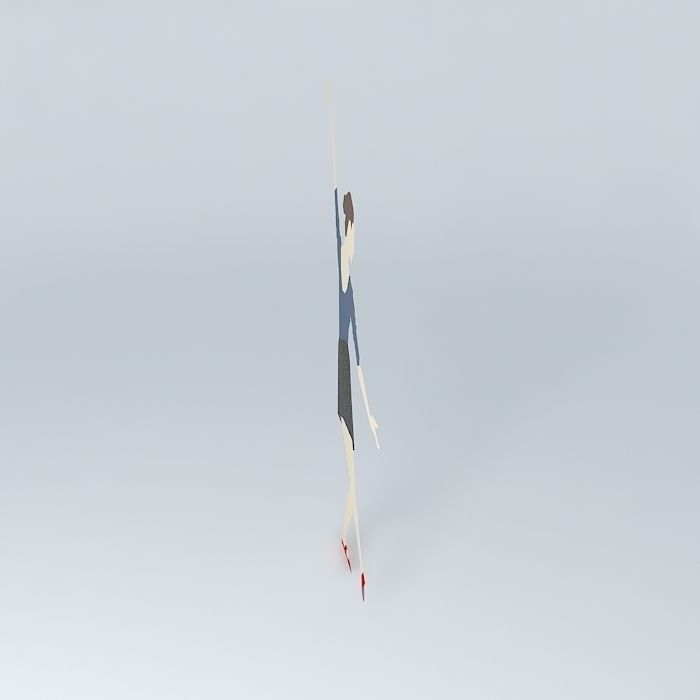 2D Ballet Dancer 1 Free 3D model_2