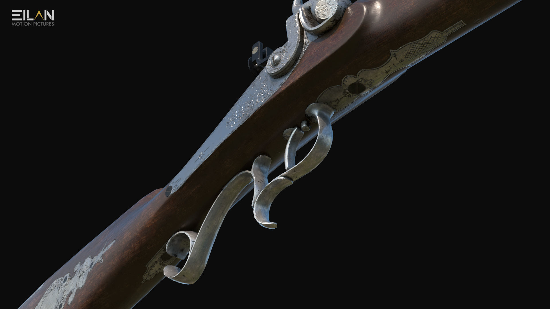 Antique Rifle - PBR 3D model_5