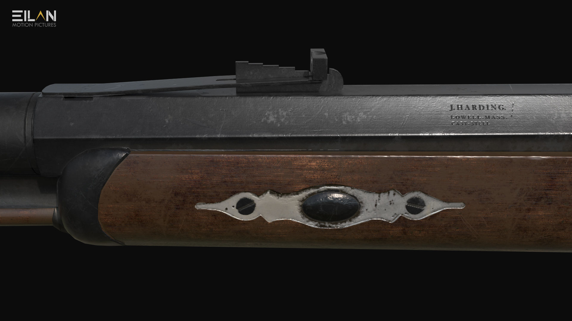 Antique Rifle - PBR 3D model_6