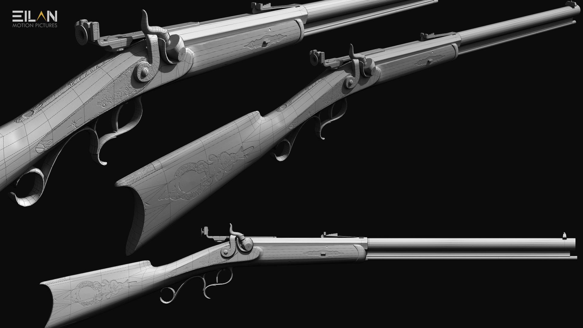 Antique Rifle - PBR 3D model_11