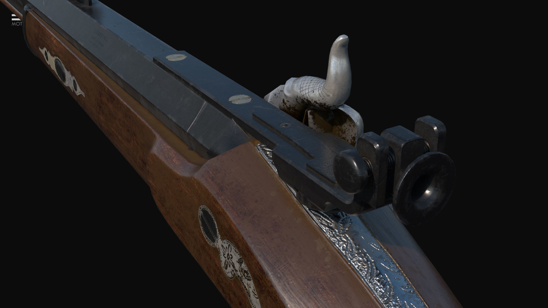Antique Rifle - PBR 3D model_8