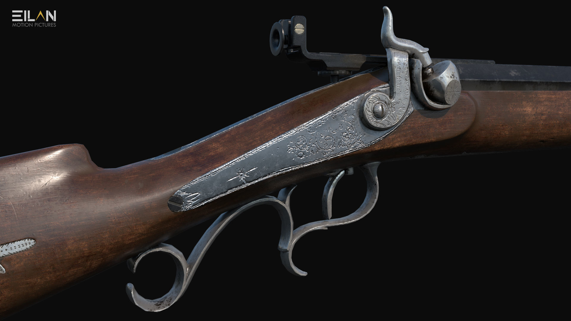 Antique Rifle - PBR 3D model_10