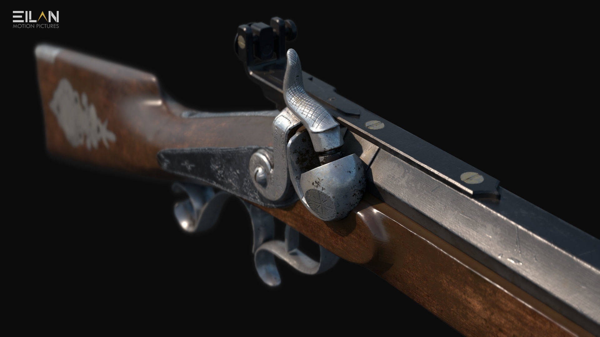 Antique Rifle - PBR 3D model_7