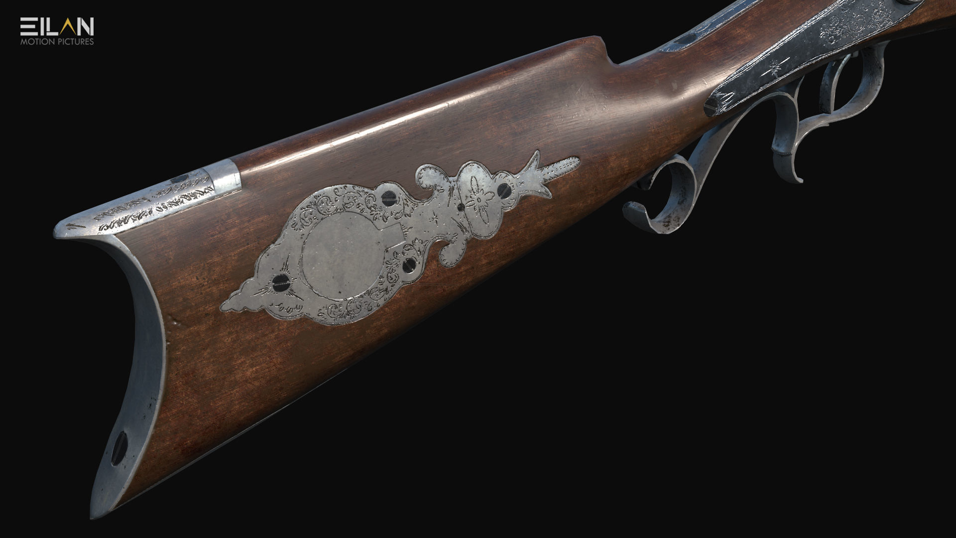 Antique Rifle - PBR 3D model_9