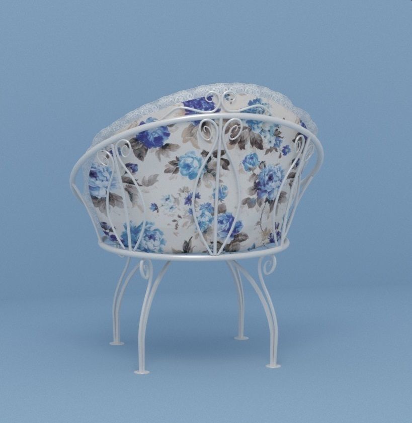 Wrought iron chair 3D model_1