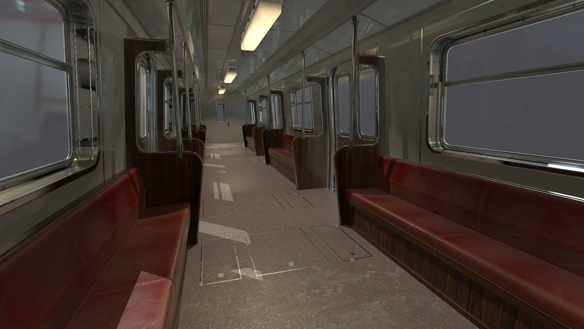 Metro subway train Low-poly 3D model_13