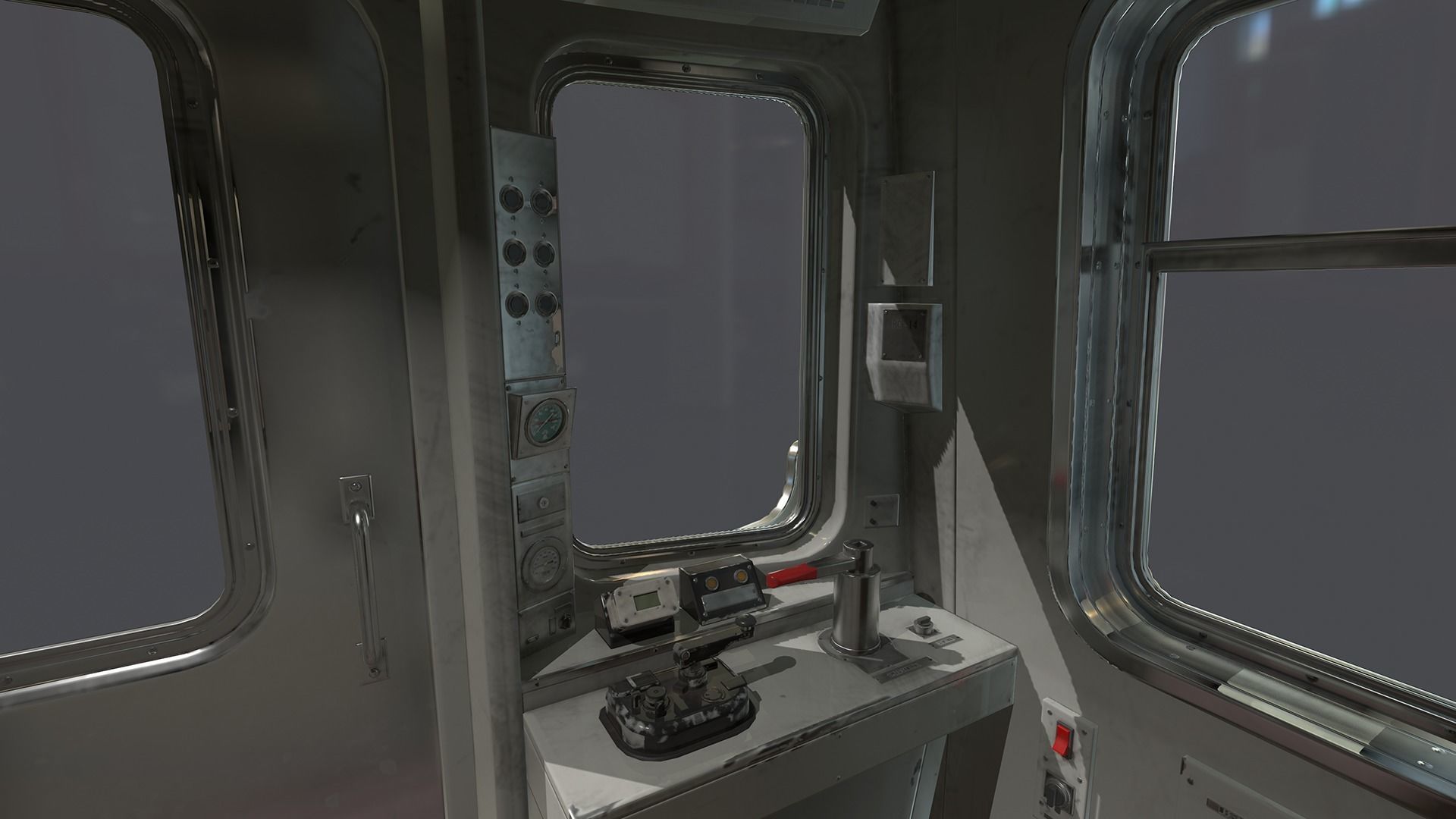 Metro subway train Low-poly 3D model_9