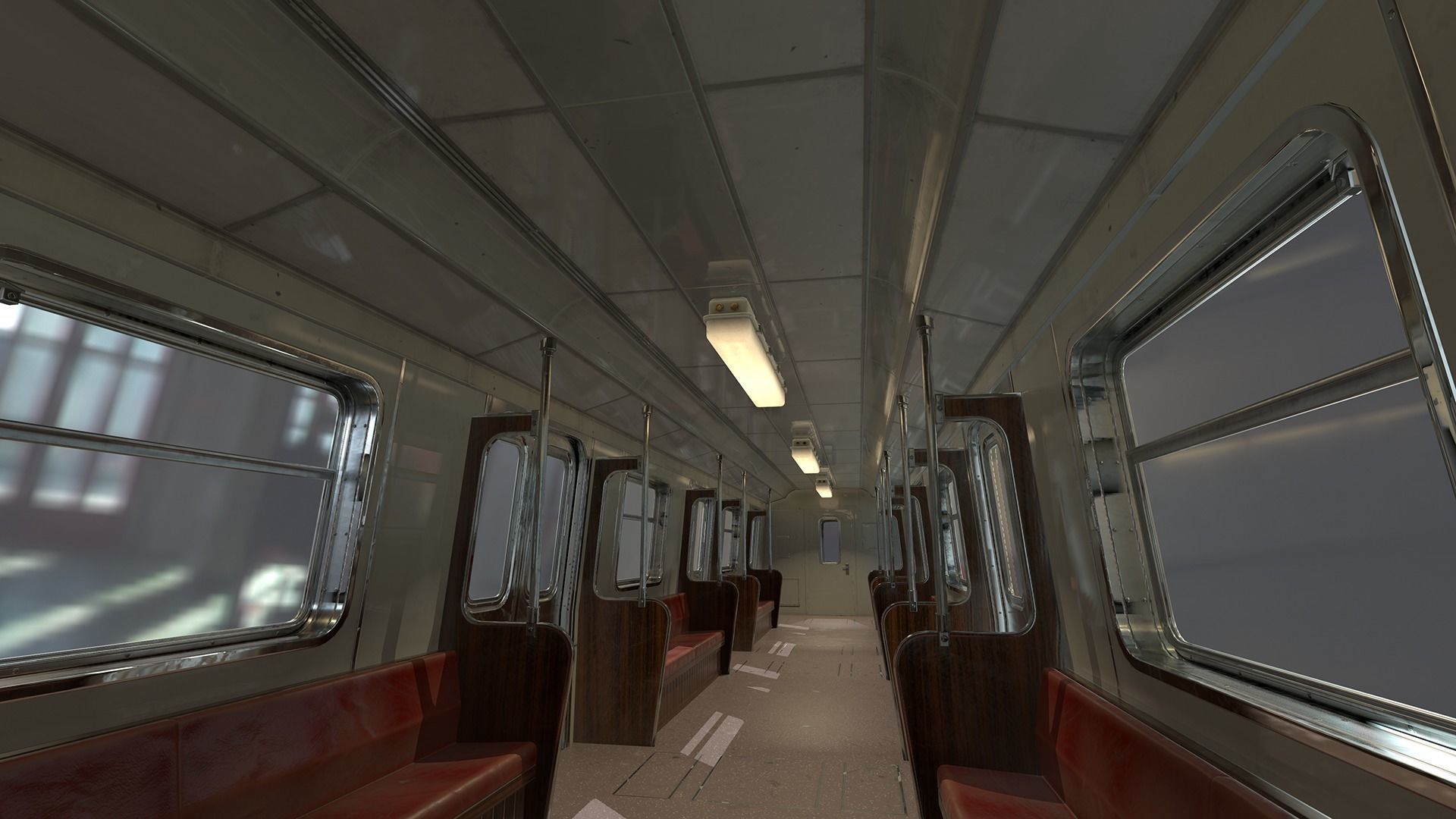 Metro subway train Low-poly 3D model_14