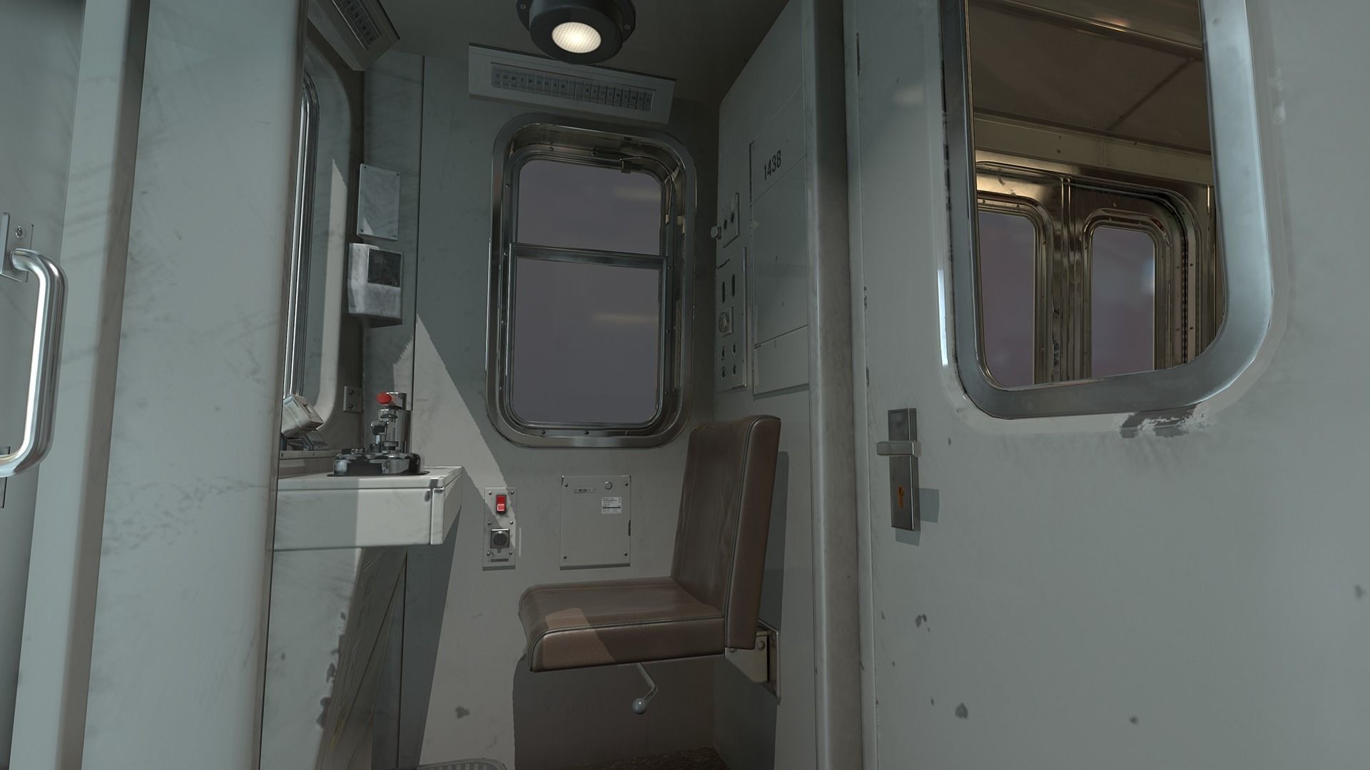 Metro subway train Low-poly 3D model_10