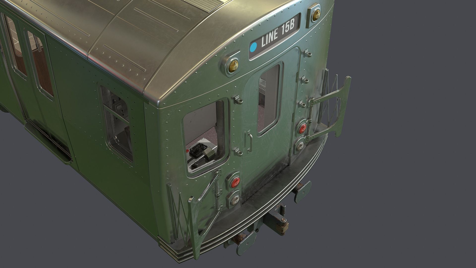 Metro subway train Low-poly 3D model_7