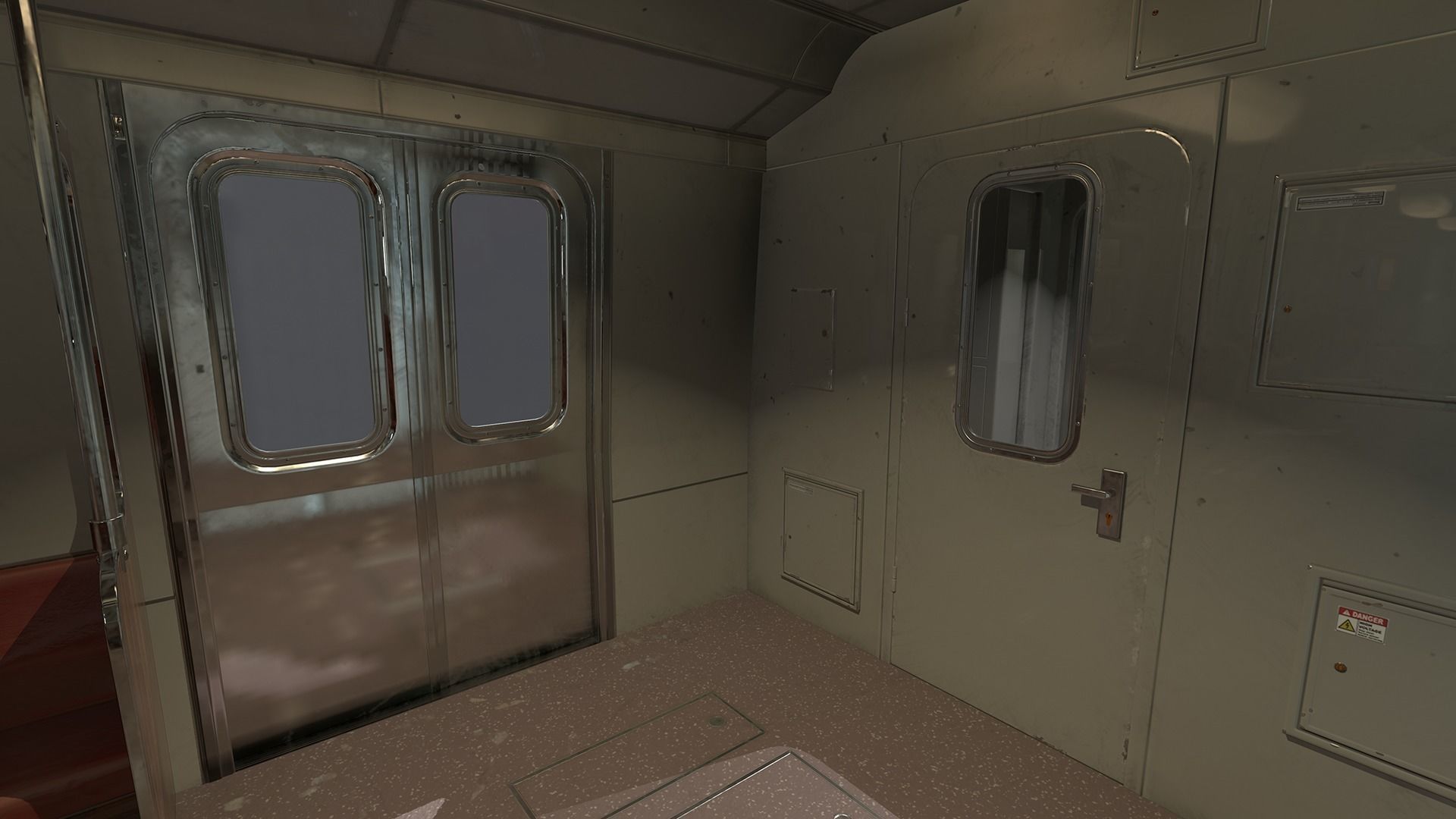 Metro subway train Low-poly 3D model_11