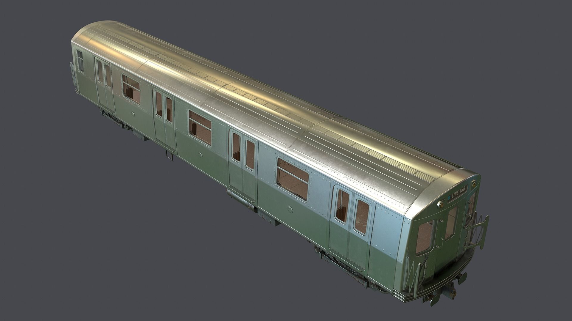Metro subway train Low-poly 3D model_3