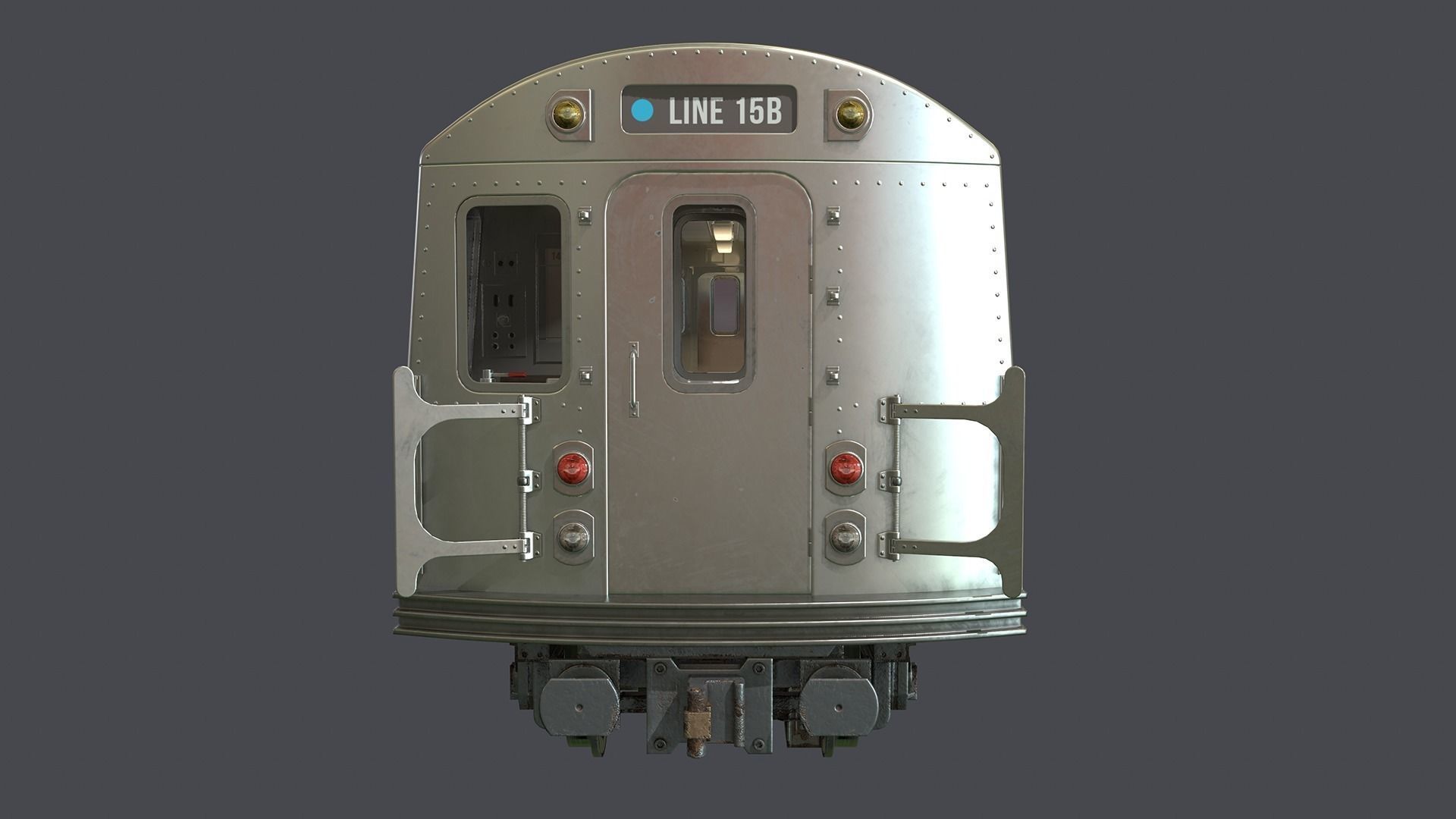 Metro subway train Low-poly 3D model_4