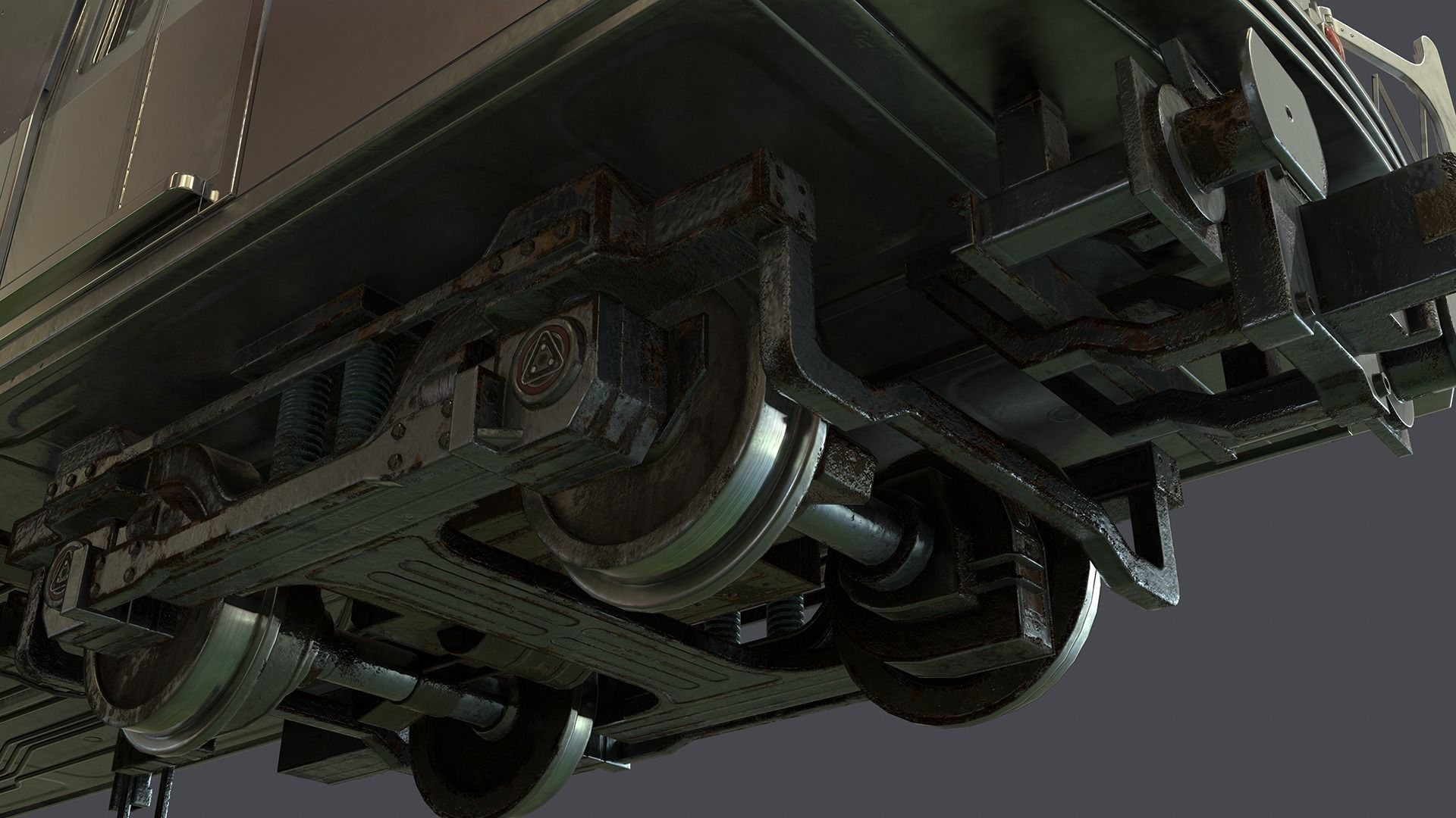 Metro subway train Low-poly 3D model_15