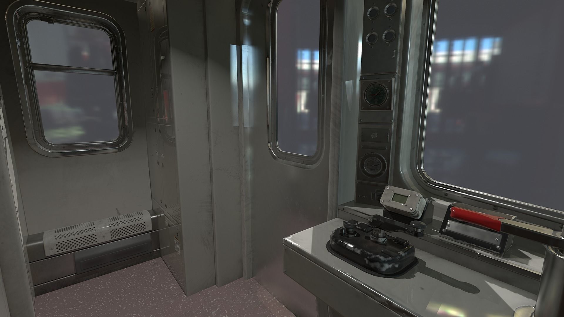 Metro subway train Low-poly 3D model_8