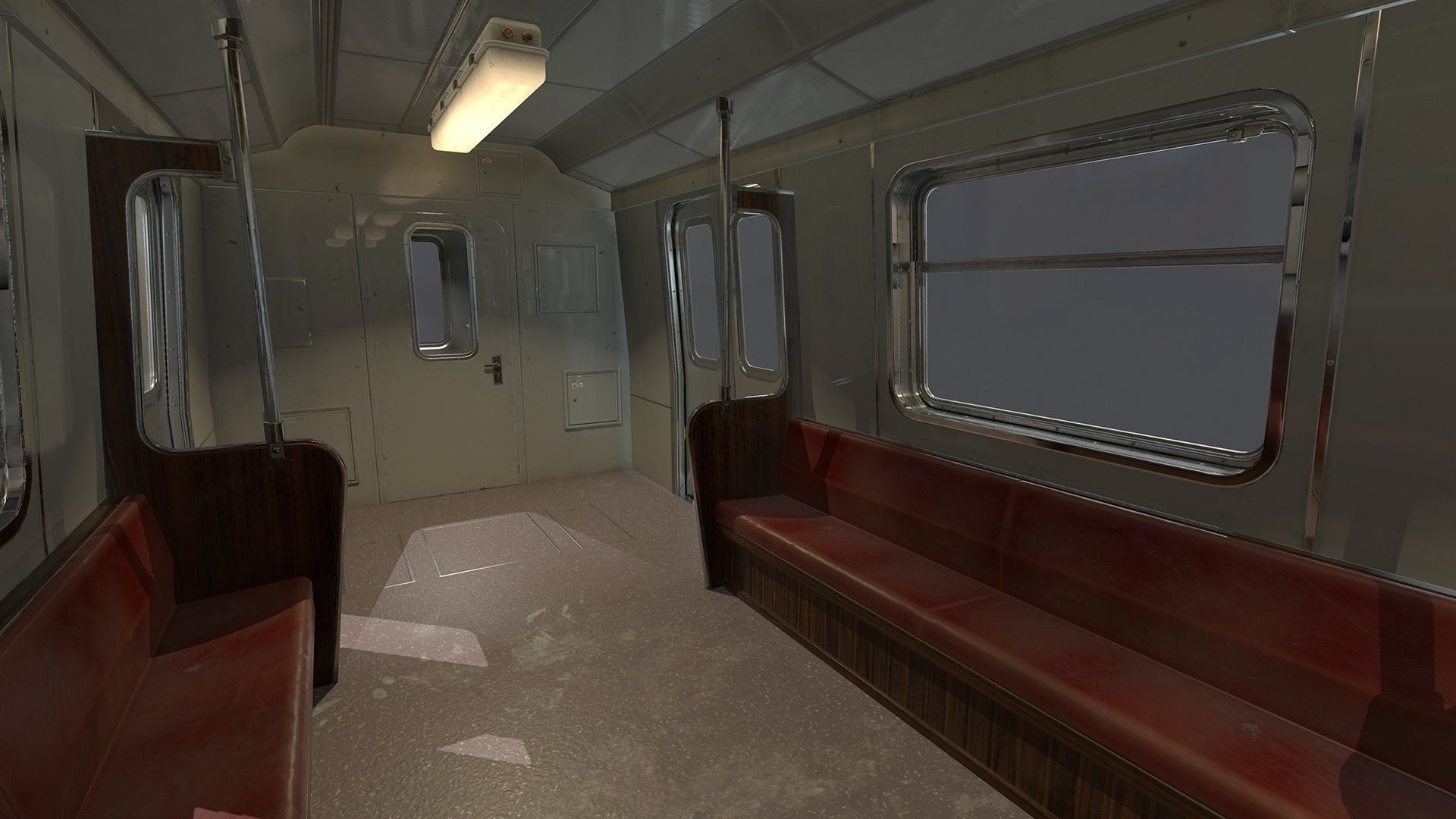 Metro subway train Low-poly 3D model_12