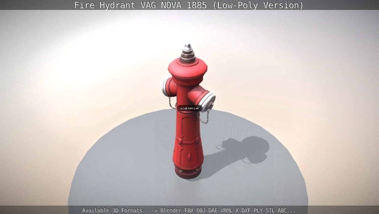 Fire Hydrant VAG NOVA 1885 - Low-Poly Version Low-poly 3D model_90