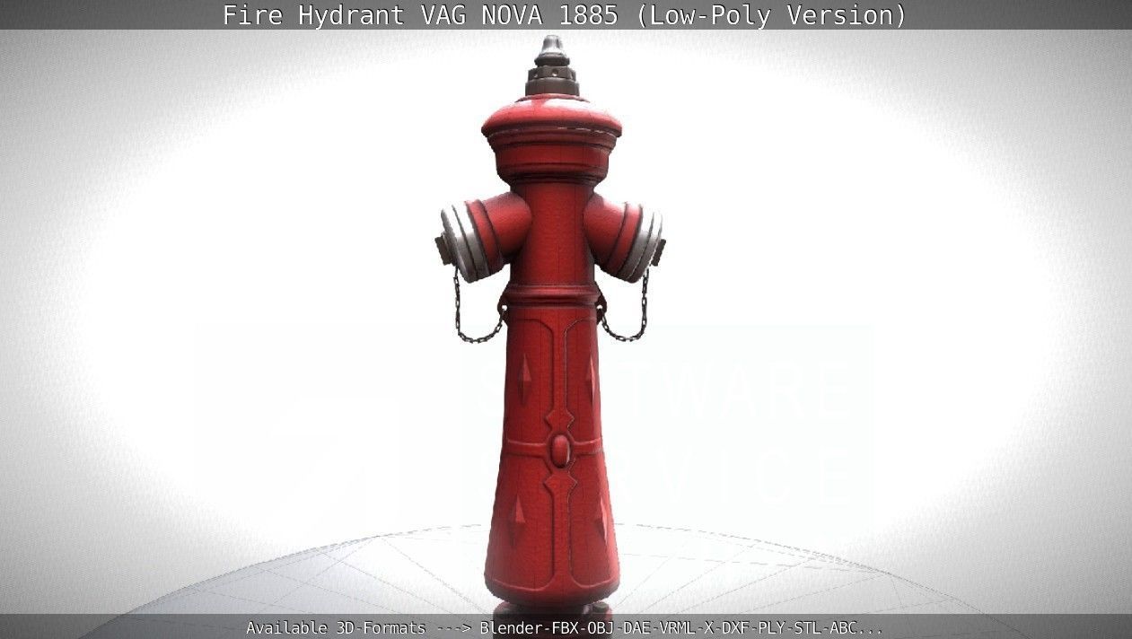 Fire Hydrant VAG NOVA 1885 - Low-Poly Version Low-poly 3D model_46
