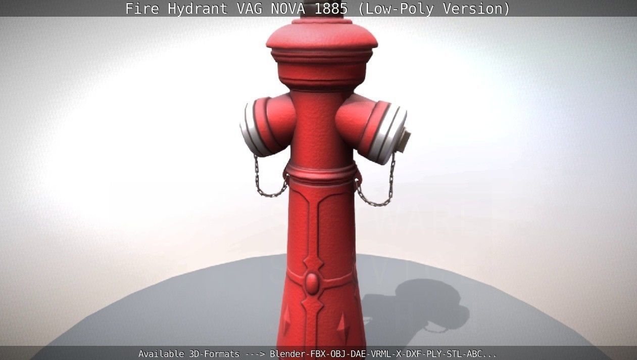 Fire Hydrant VAG NOVA 1885 - Low-Poly Version Low-poly 3D model_36