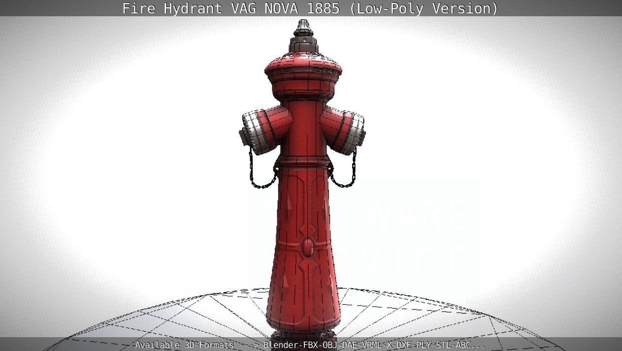 Fire Hydrant VAG NOVA 1885 - Low-Poly Version Low-poly 3D model_44