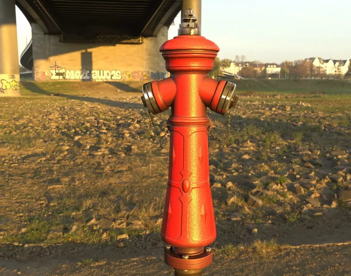 Fire Hydrant VAG NOVA 1885 - Low-Poly Version Low-poly 3D model_0