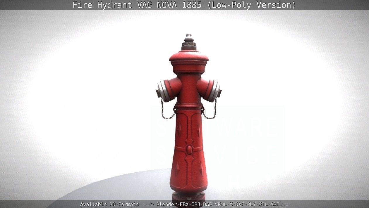 Fire Hydrant VAG NOVA 1885 - Low-Poly Version Low-poly 3D model_19